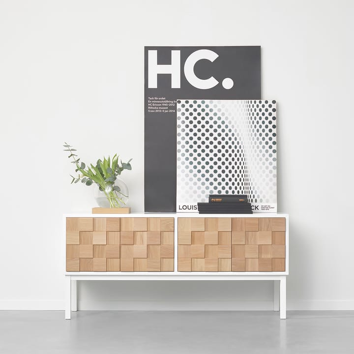 Collect 2016 TV-bord med ben, Hvidolieret egetræ/Hvid A2