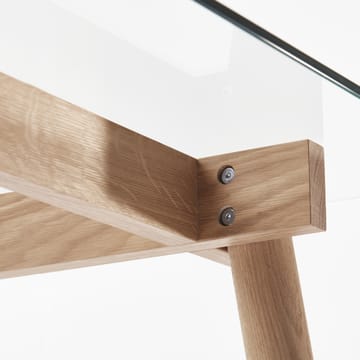 Corners spisebord - eg hvidolieret, glas - A2