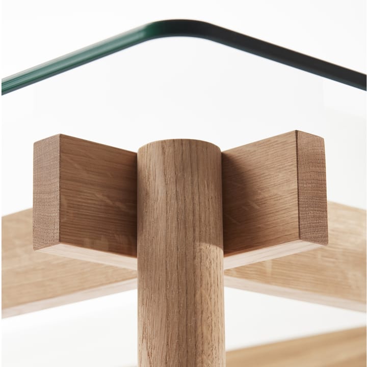 Corners spisebord, eg hvidolieret, glas A2