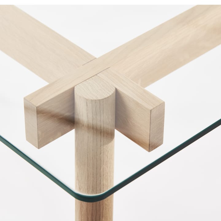 Corners spisebord, eg hvidolieret, glas A2