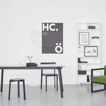 Corners spisebord - eg hvidolieret, glas - A2
