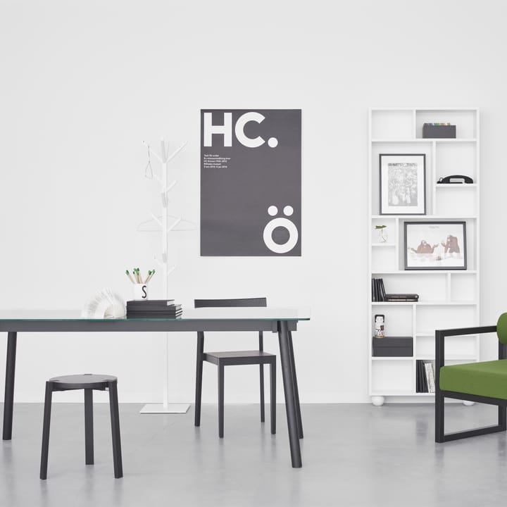 Corners spisebord, eg hvidolieret, glas A2