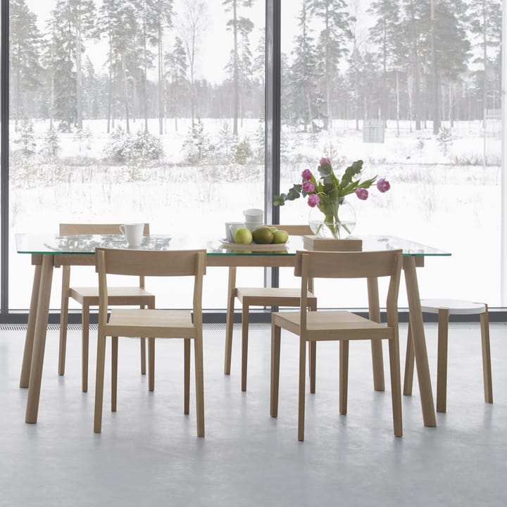 Corners spisebord, eg hvidolieret, glas A2