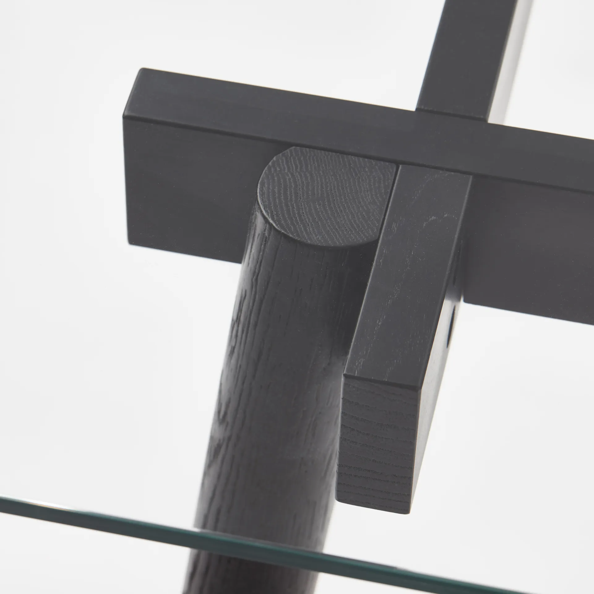 Corners spisebord, eg sortbejdset, glas A2