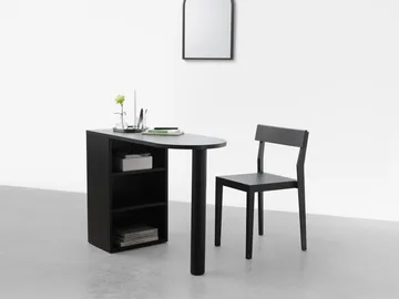 Hub skrivebord - Sortbejdset eg, 100×73×43 cm - A2