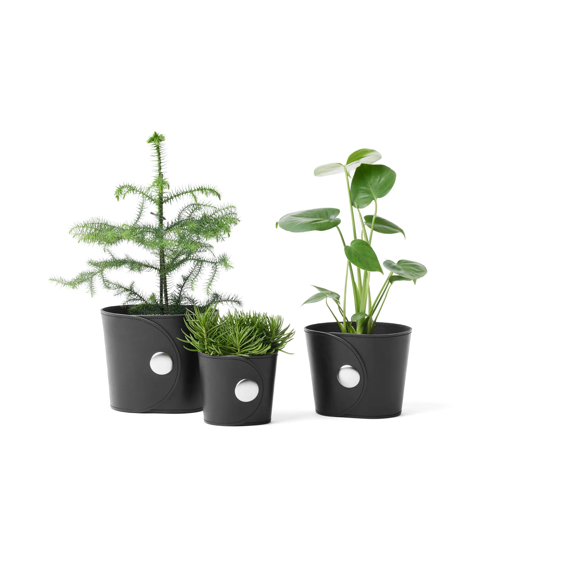 Hug krukke , Tärnsjö læder sort, Ø12x14 cm A2