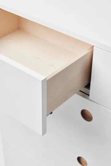 Keep high kommode - Hvidolieret eg, 95x98x40 cm - A2