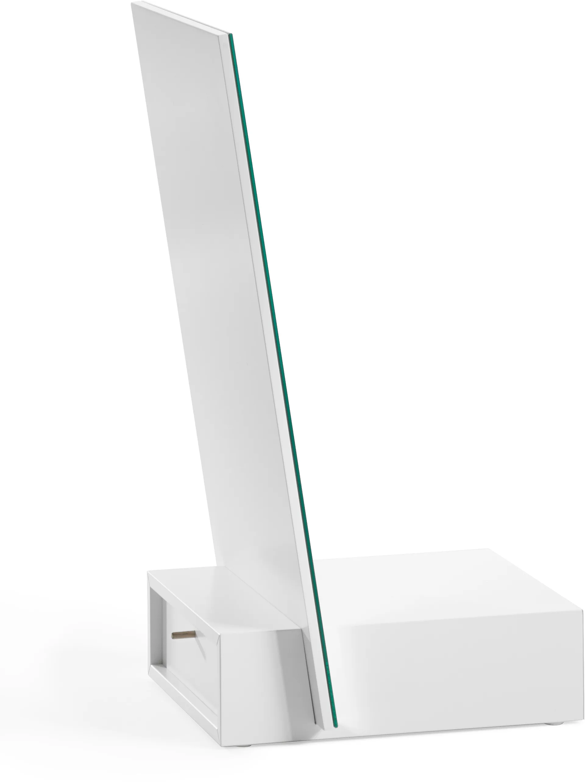 Me bordsspejl med opbevaring, Hvid, 34x57x30 cm A2