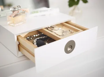 Me bordsspejl med opbevaring - Hvid, 34x57x30 cm - A2