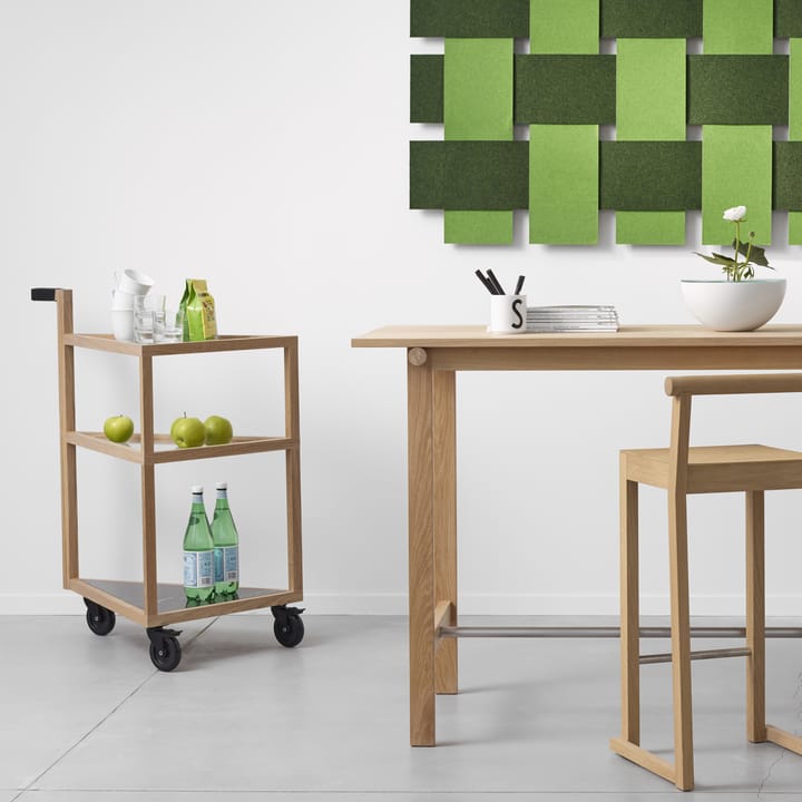 Move serveringsvogn, eg sortbejdset, big, marmor marquina, glas A2