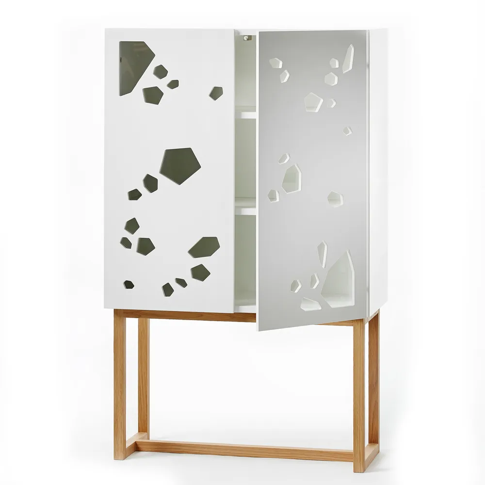 Sneak peek skab, hvid, hvidlakeret stel A2