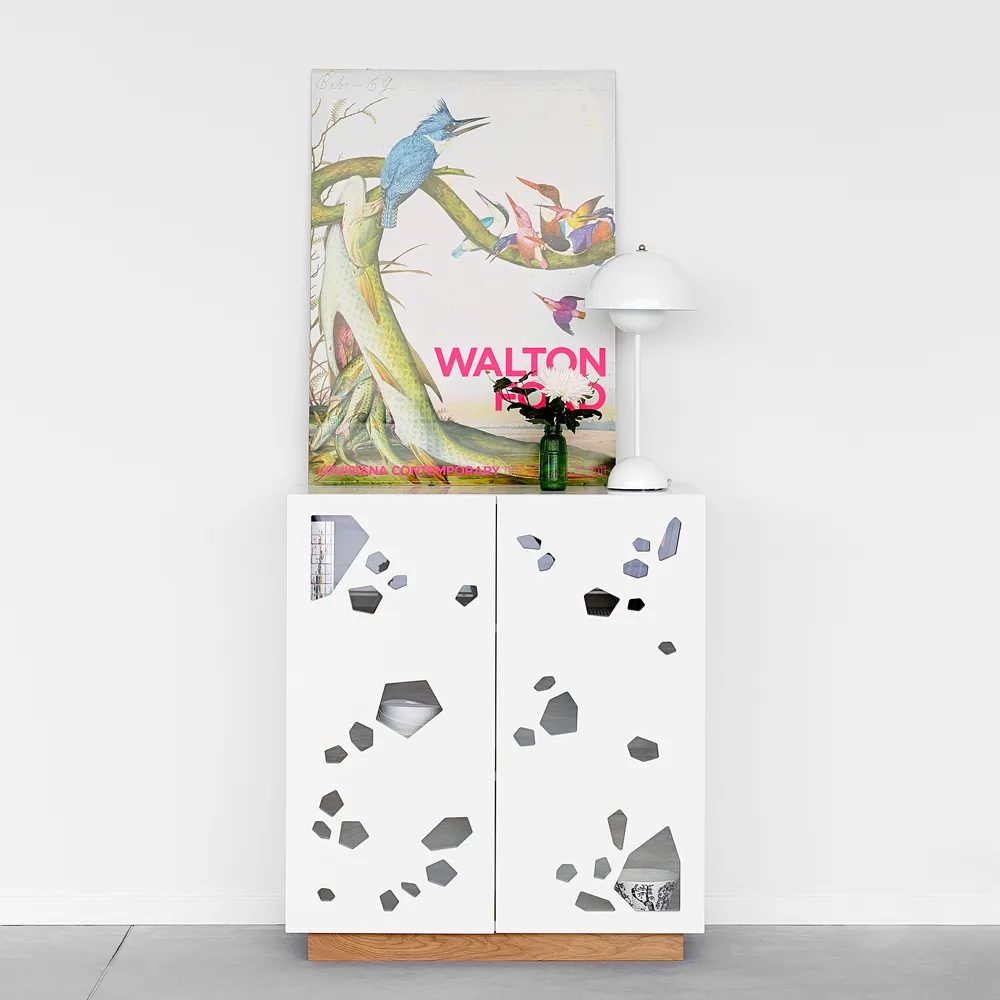 Sneak peek skab, hvid, hvidlakeret stel A2