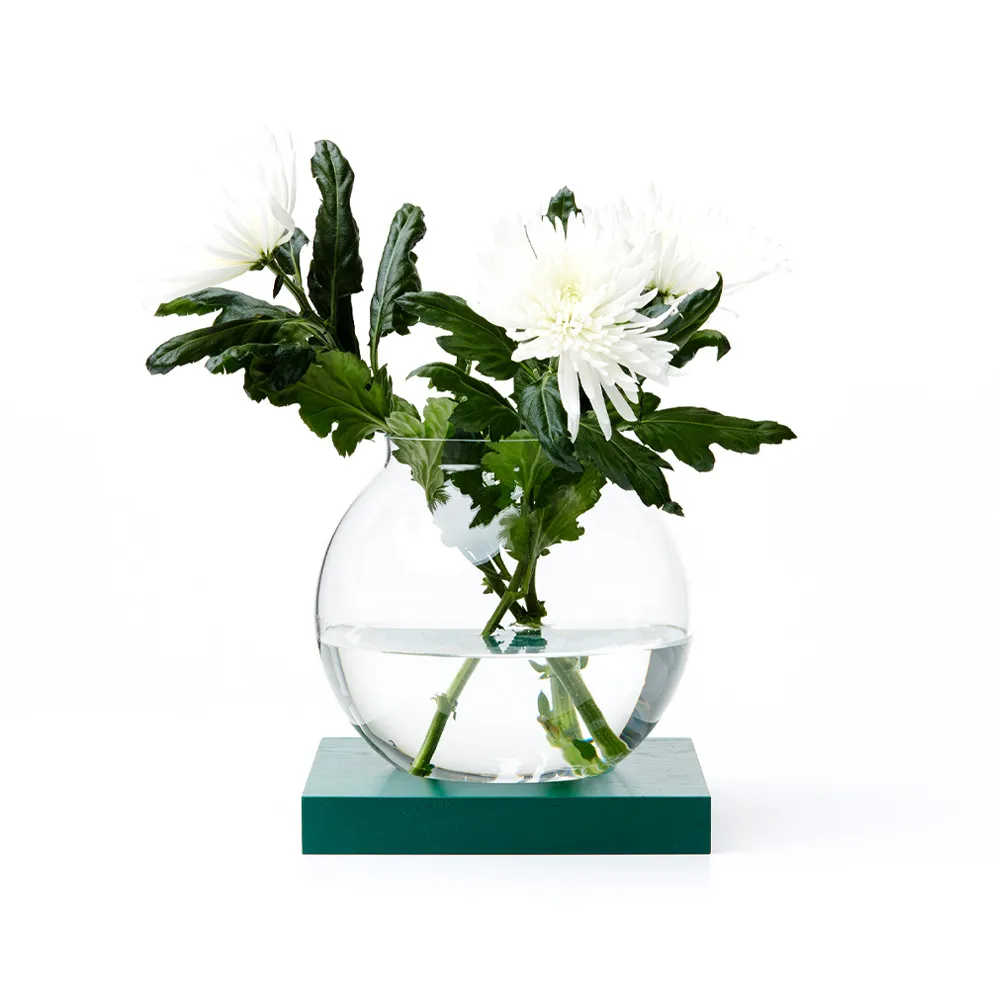 Space dekoration, eg grønbejdset, glas A2