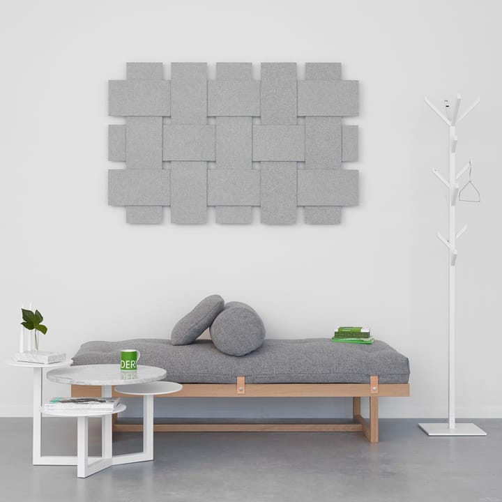 Stay daybed, stof grøn, ramme i hvidolieret egetræ A2