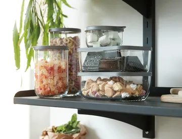 Café opbevaringskrukke med låg 1 L - Klar - Aida