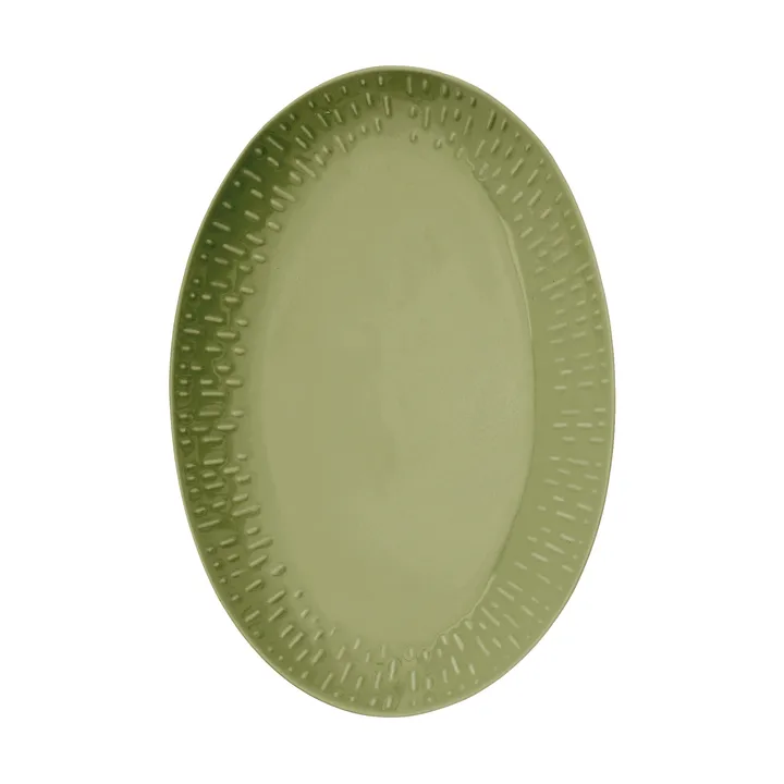 Confetti ovalt fad - Olive, 25,5x36 cm - Aida