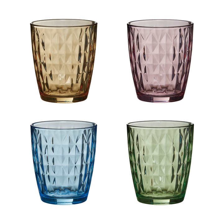 Mosaic drikkeglas 34 cl 4-pak - Multi - Aida