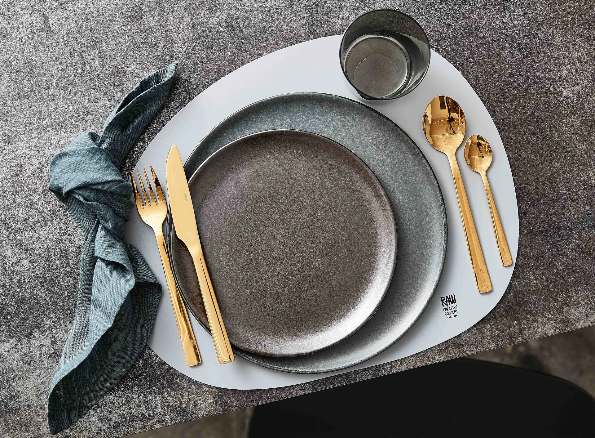 Raw gaffel 4-pak, Guld Aida