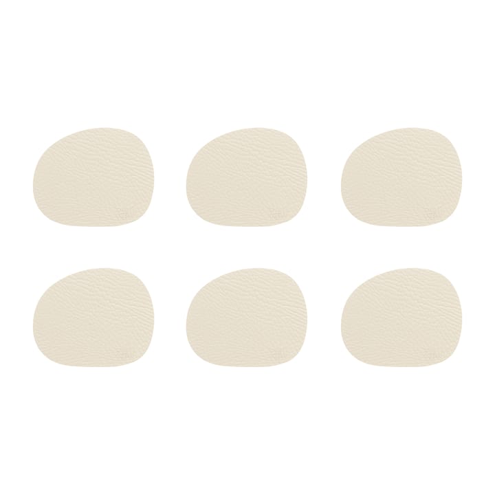 Raw glasunderlag læder 6-pakke - Warm nude (beige) - Aida