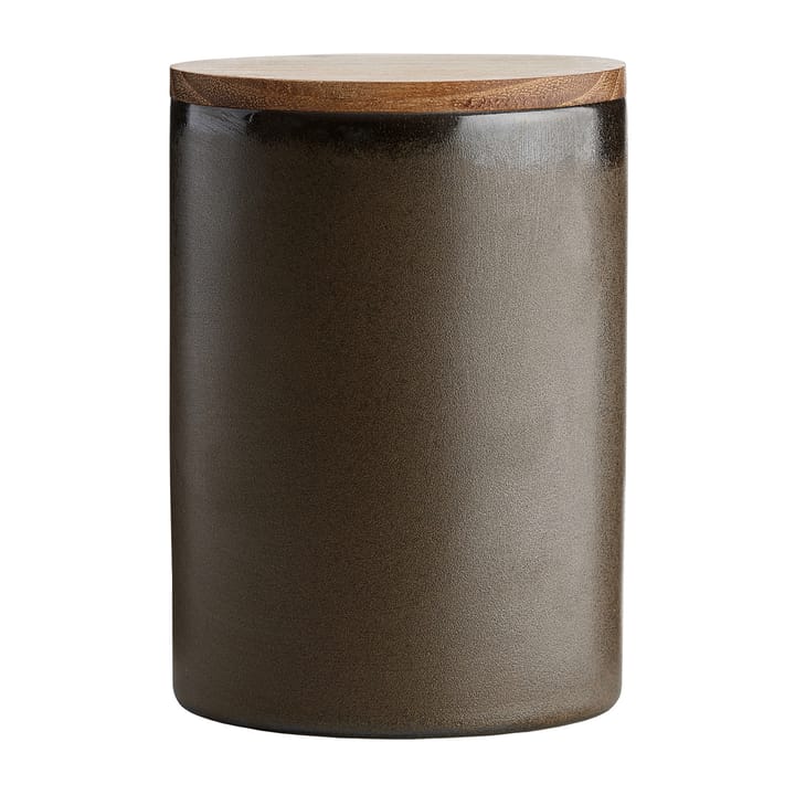 Raw opbevaringskrukke med låg 15 cm - Metallic brown - Aida