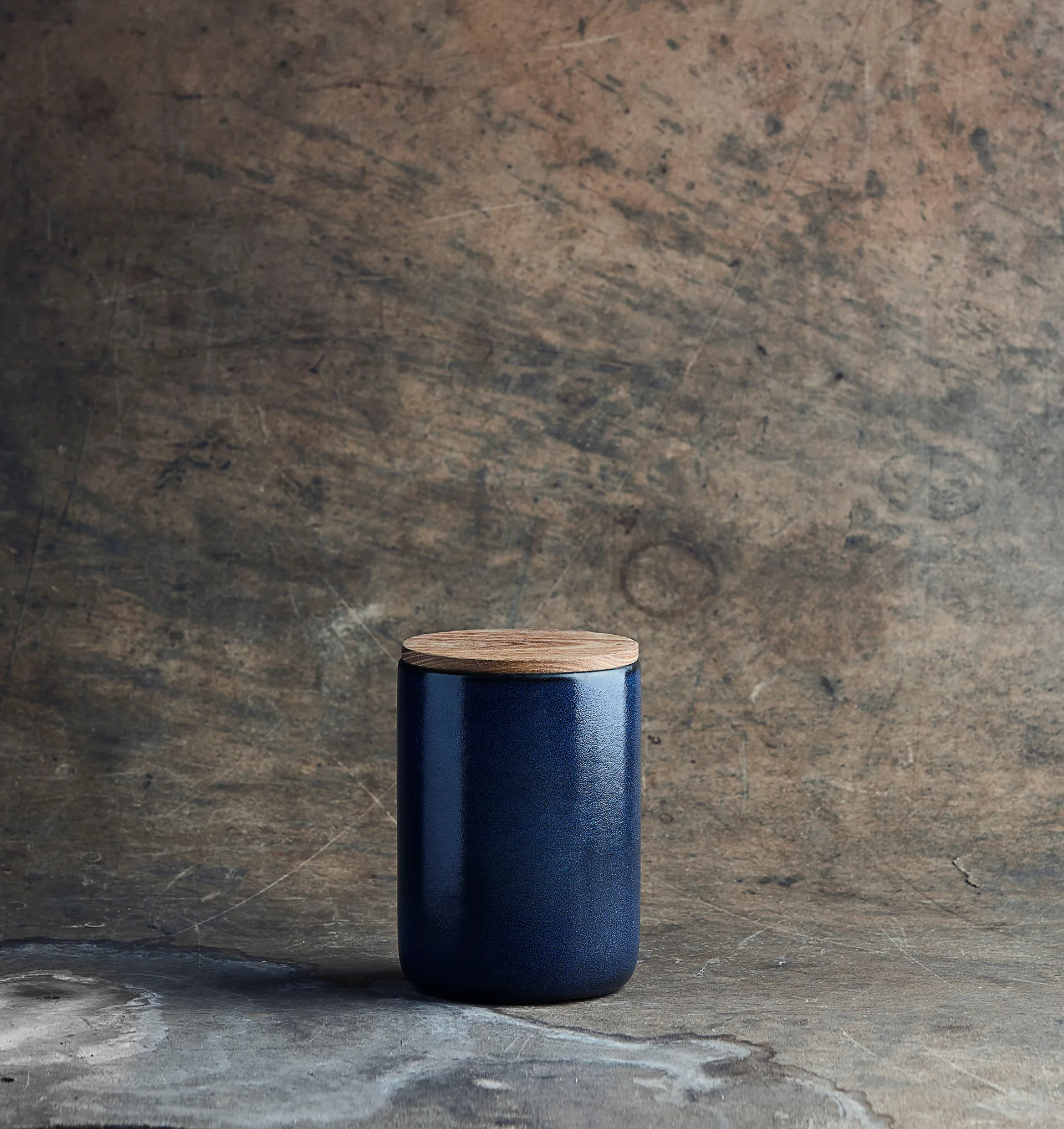 Raw opbevaringskrukke med låg 15 cm, Midnight blue Aida