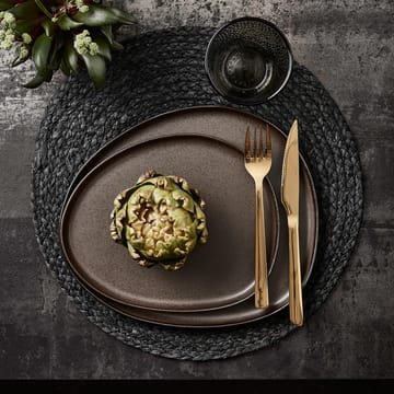 Raw Organic tallerken 29x25 cm - Metallic Brown - Aida