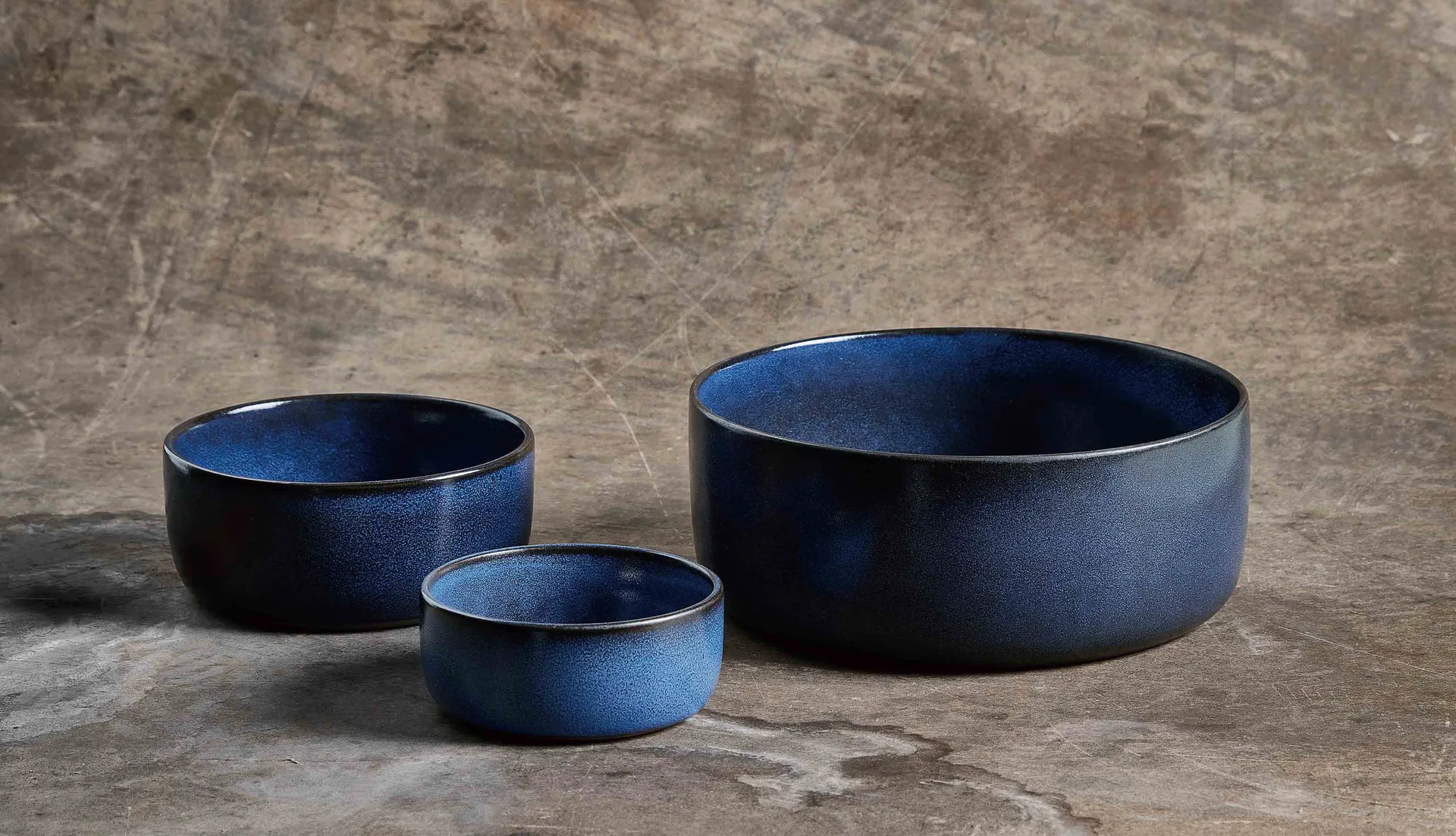 Raw skål 3 dele, Midnight blue Aida