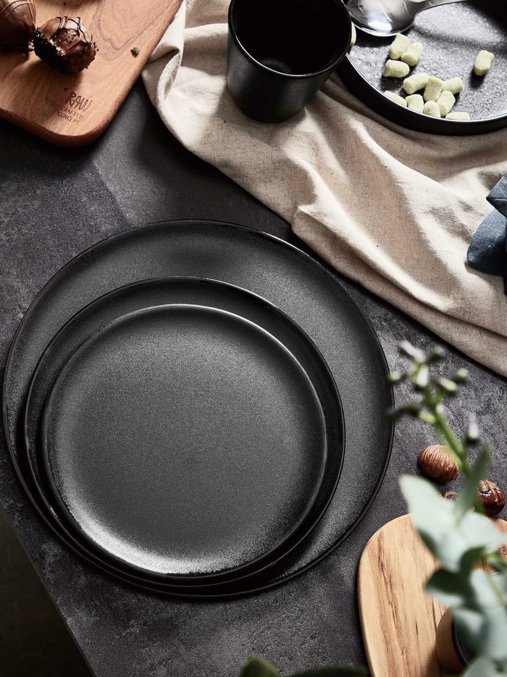 Raw tallerken Ø28 cm, Titanium black Aida