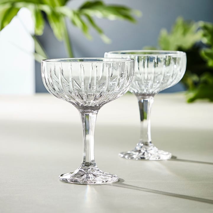 Relief champagneglas 4-pakke - Klar - Aida