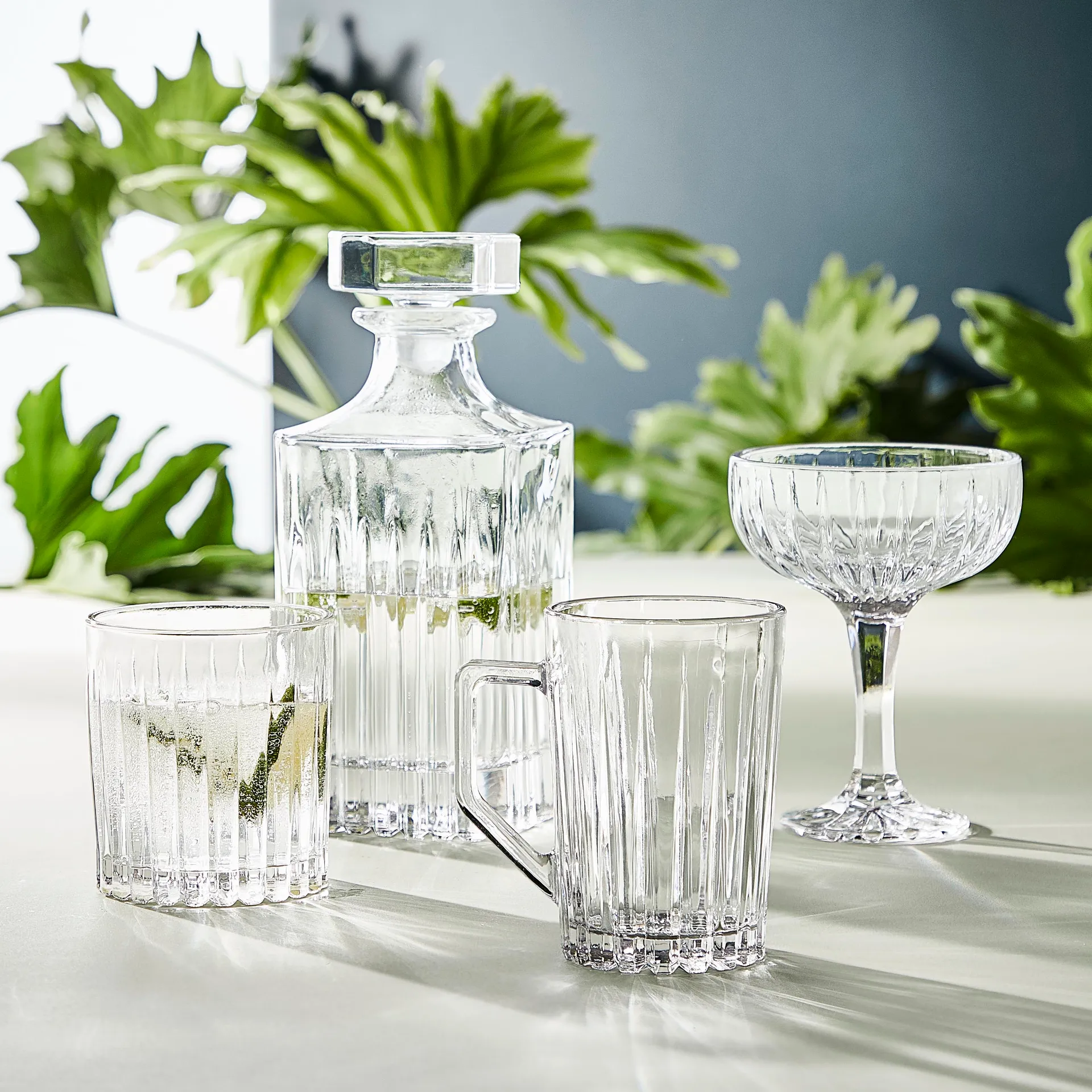 Relief champagneglas 4-pakke, Klar Aida