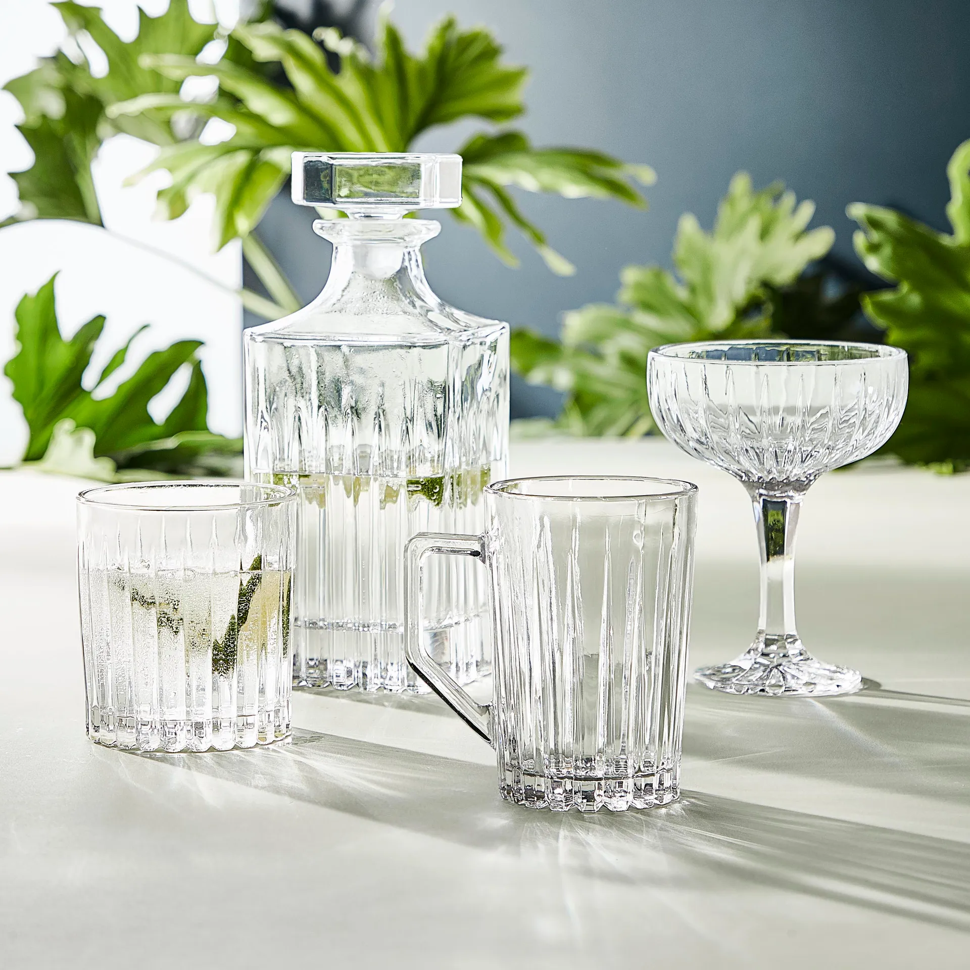 Relief glas med hank 4-pakke, Klar Aida