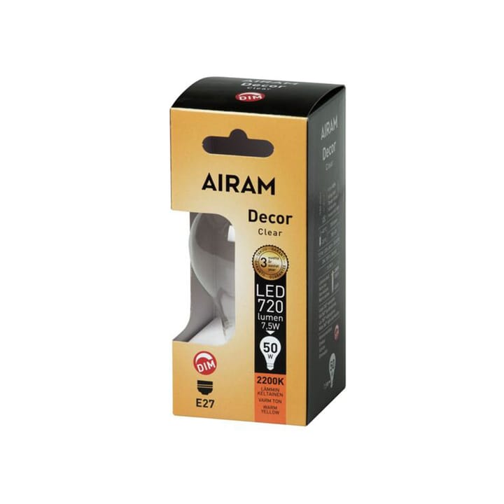 Airam Filament LED-normal lyskilde - Klar-4 filament-dæmpbar e27, 8w - Airam