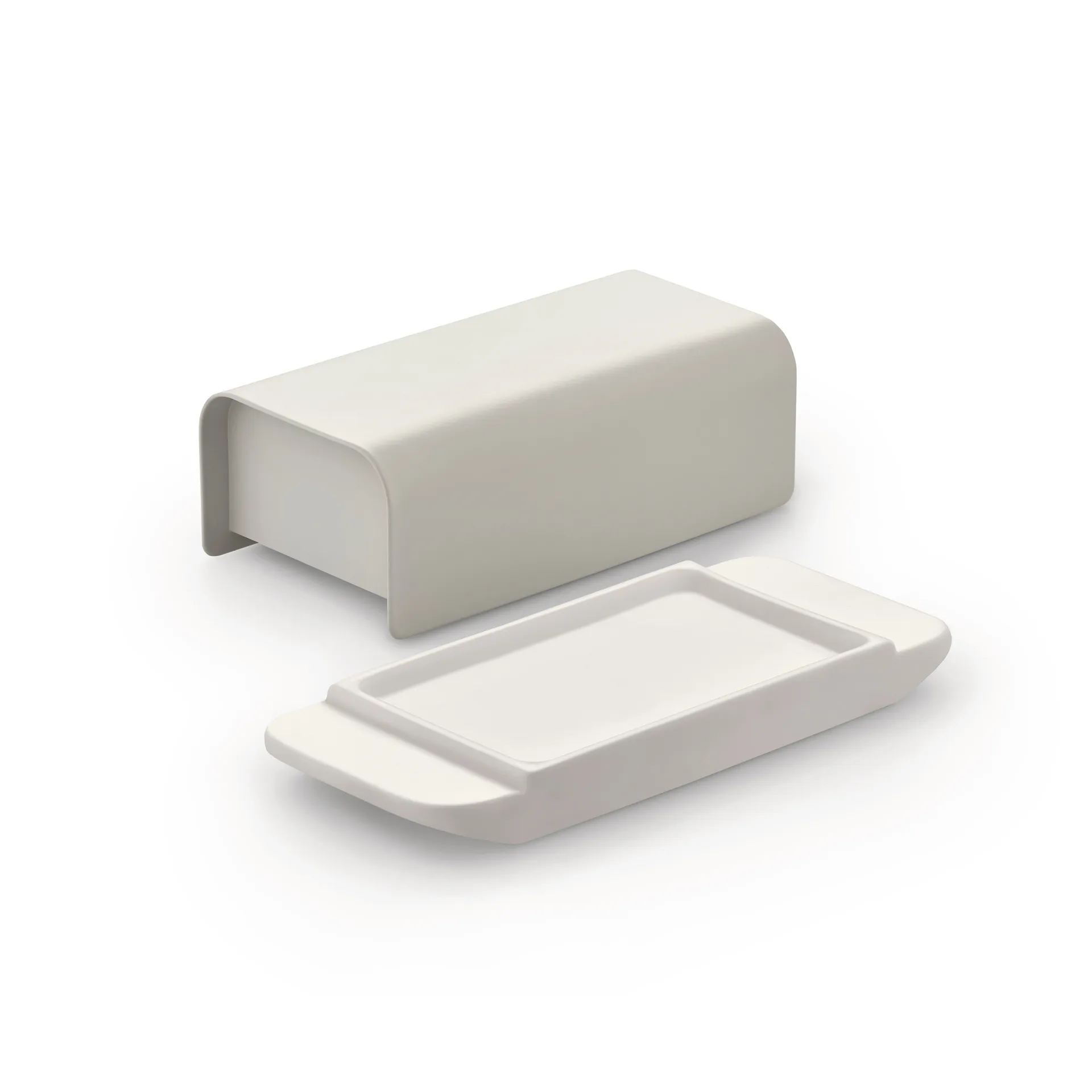 Mattina smørboks 9,5x21 cm, Varmgrå/Rustfrit stål Alessi