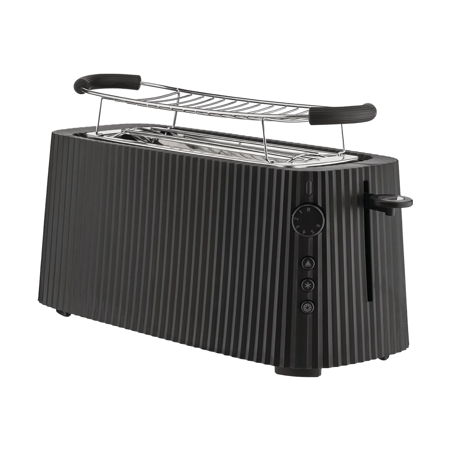 Plissé brødrister dobbelt, Sort Alessi