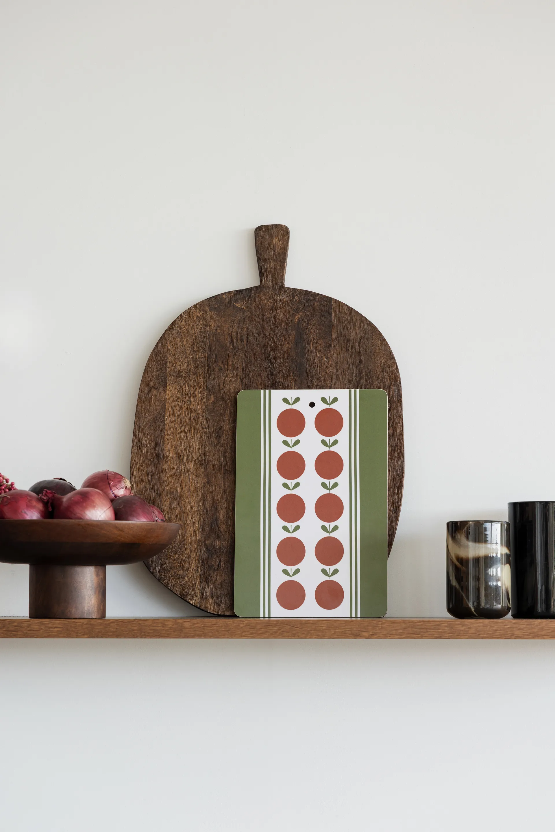 Frugt og kage serveringsbræt, Rød-grøn, 20x30 cm Almedahls