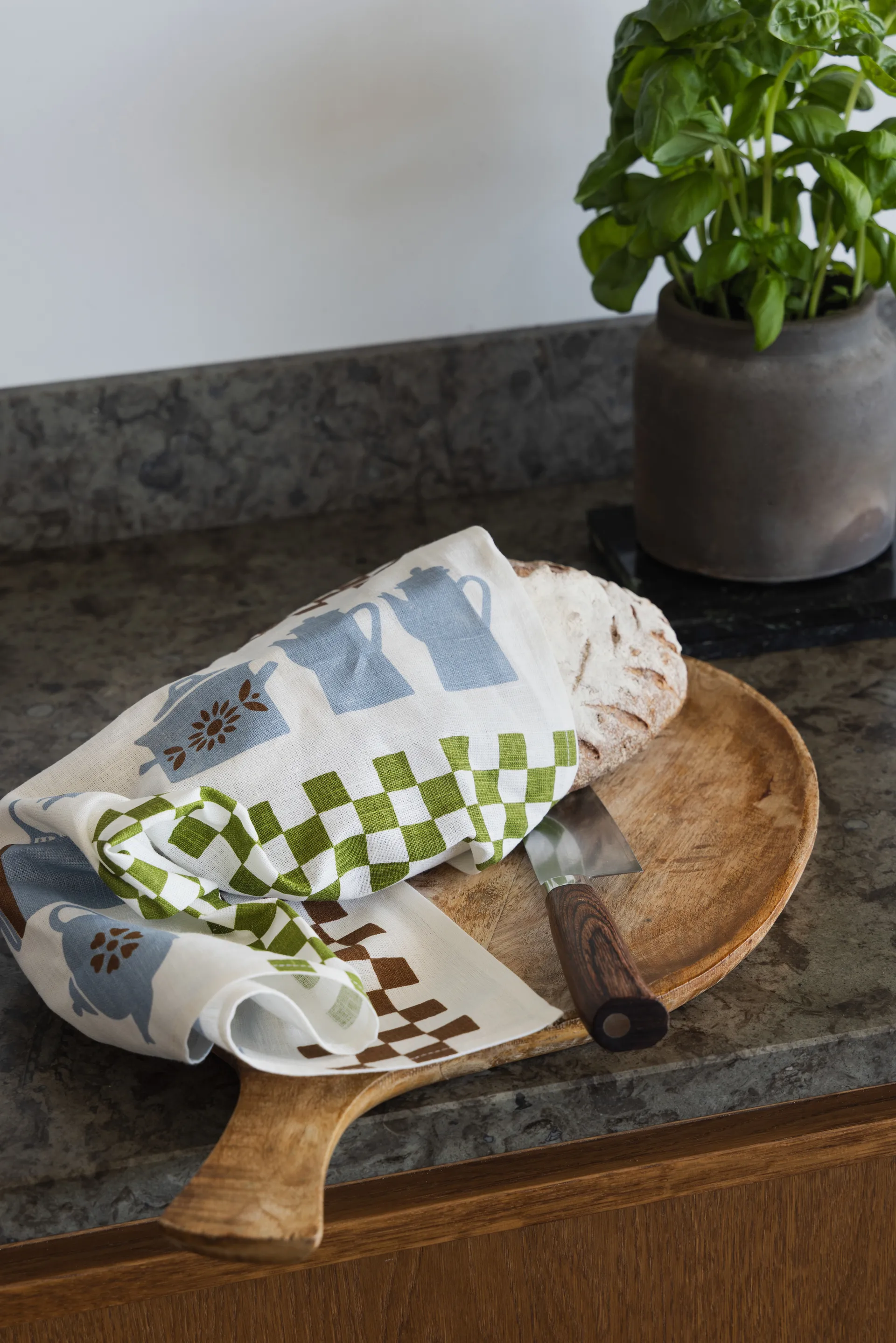 Grytskåpet viskestykke 47x70 cm, Multi-blå-grøn Almedahls