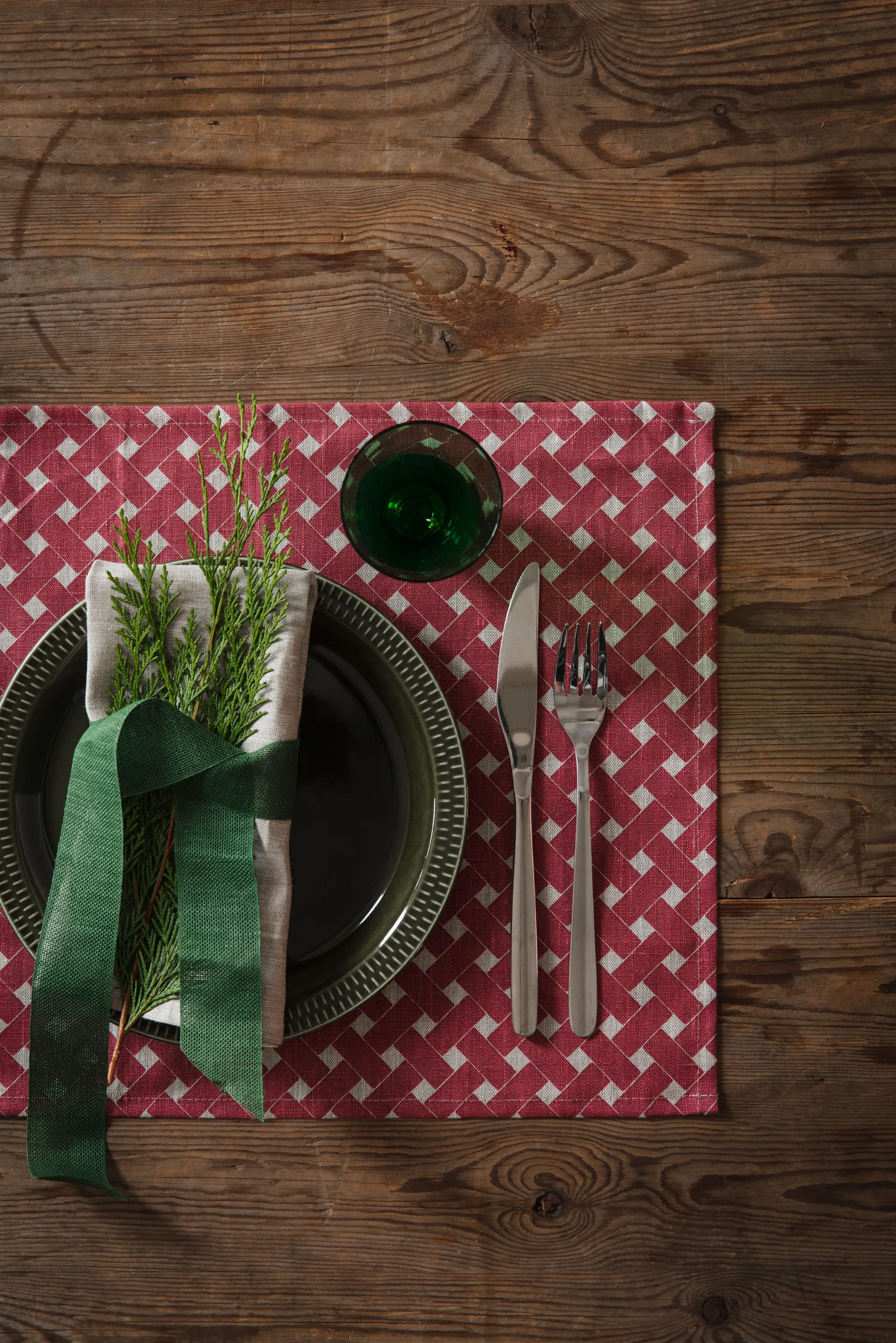 Korg dækkeserviet 34x45 cm 2-pak, Rød Almedahls