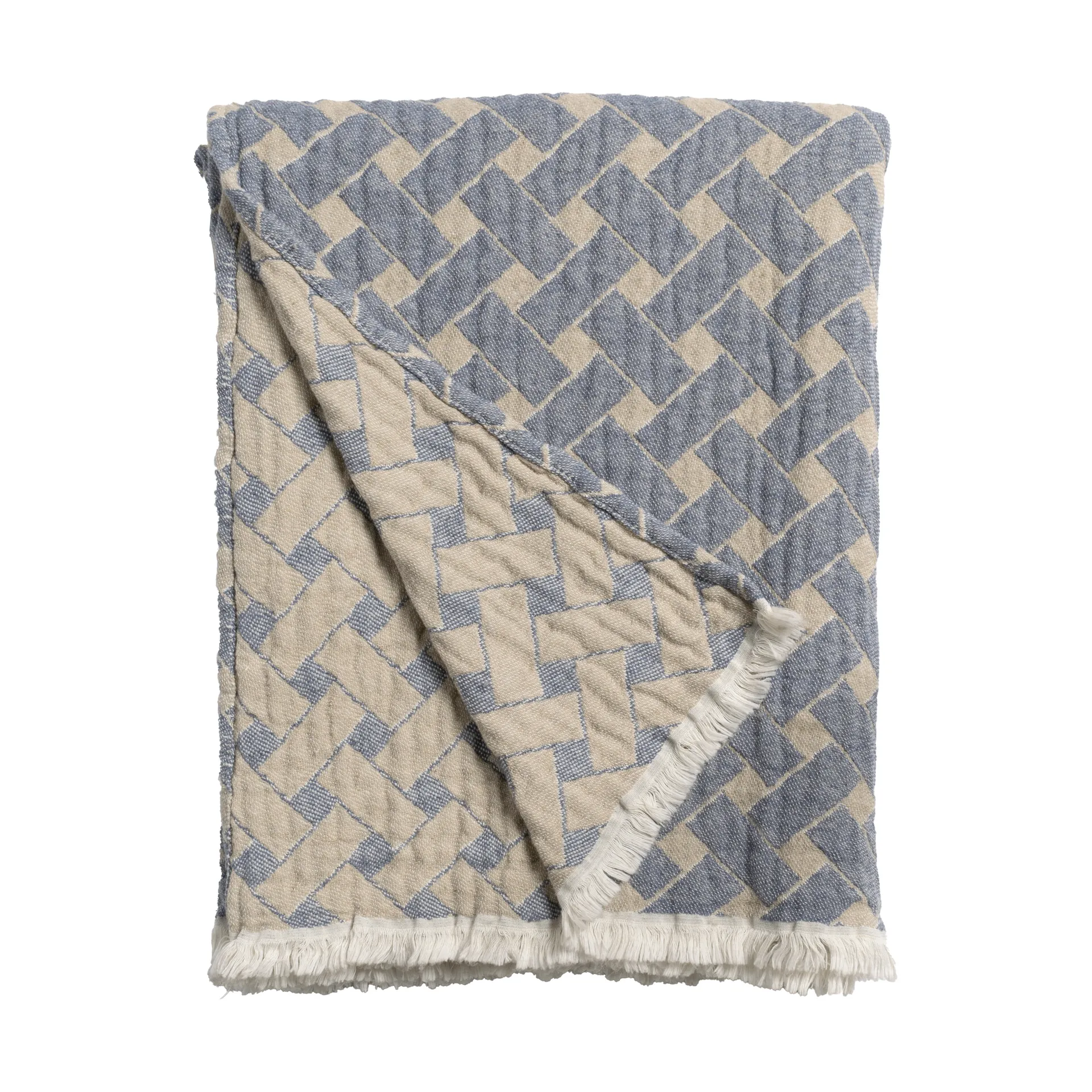 Korg plaid 170x120 cm, Blå-beige Almedahls