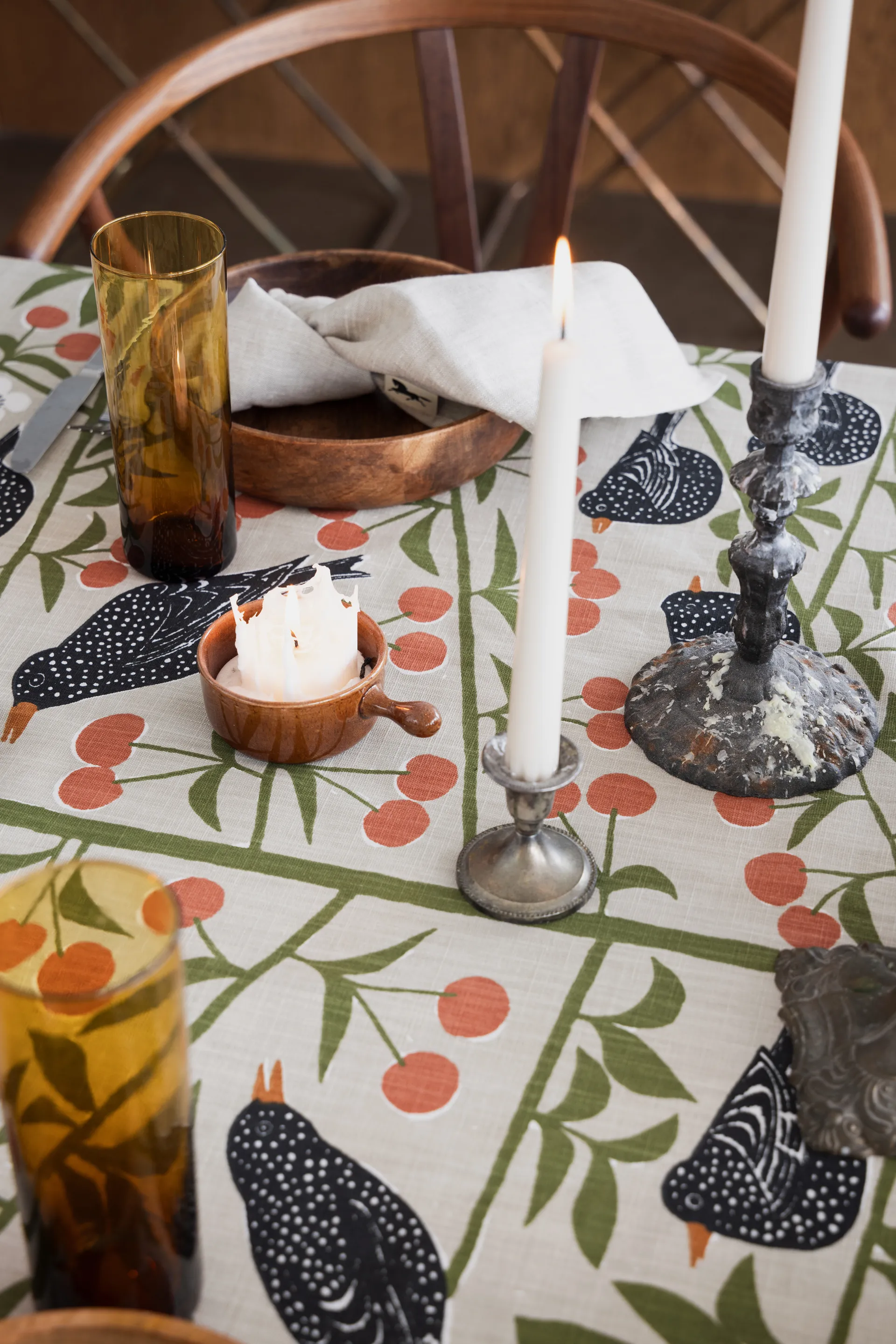 Körsbärsträdgården dug, Beige, 145x250 cm Almedahls