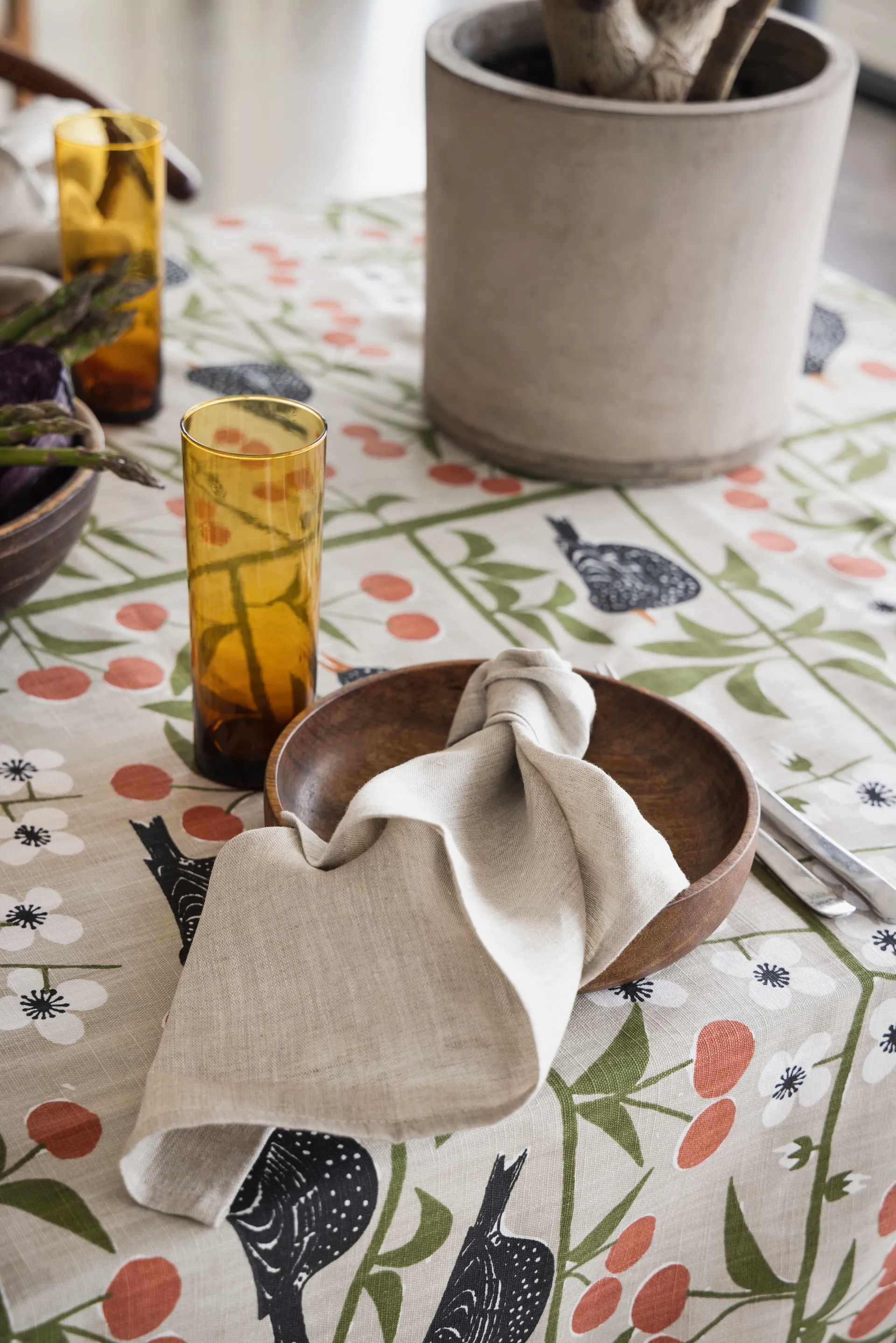 Körsbärsträdgården dug, Beige, 145x250 cm Almedahls