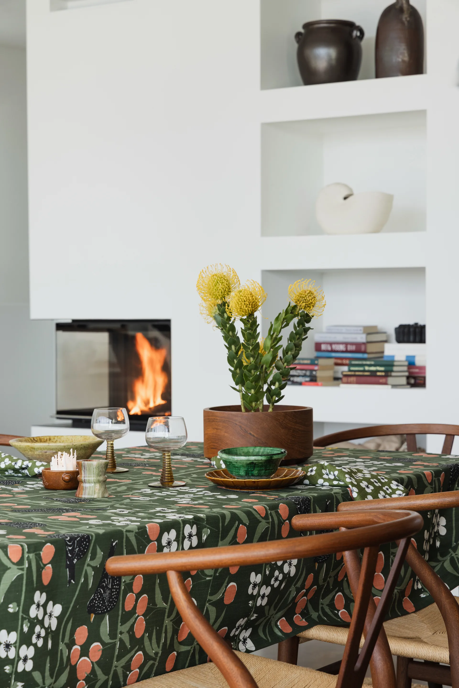 Körsbärsträdgården dug, Mørkegrøn, 145x250 cm Almedahls