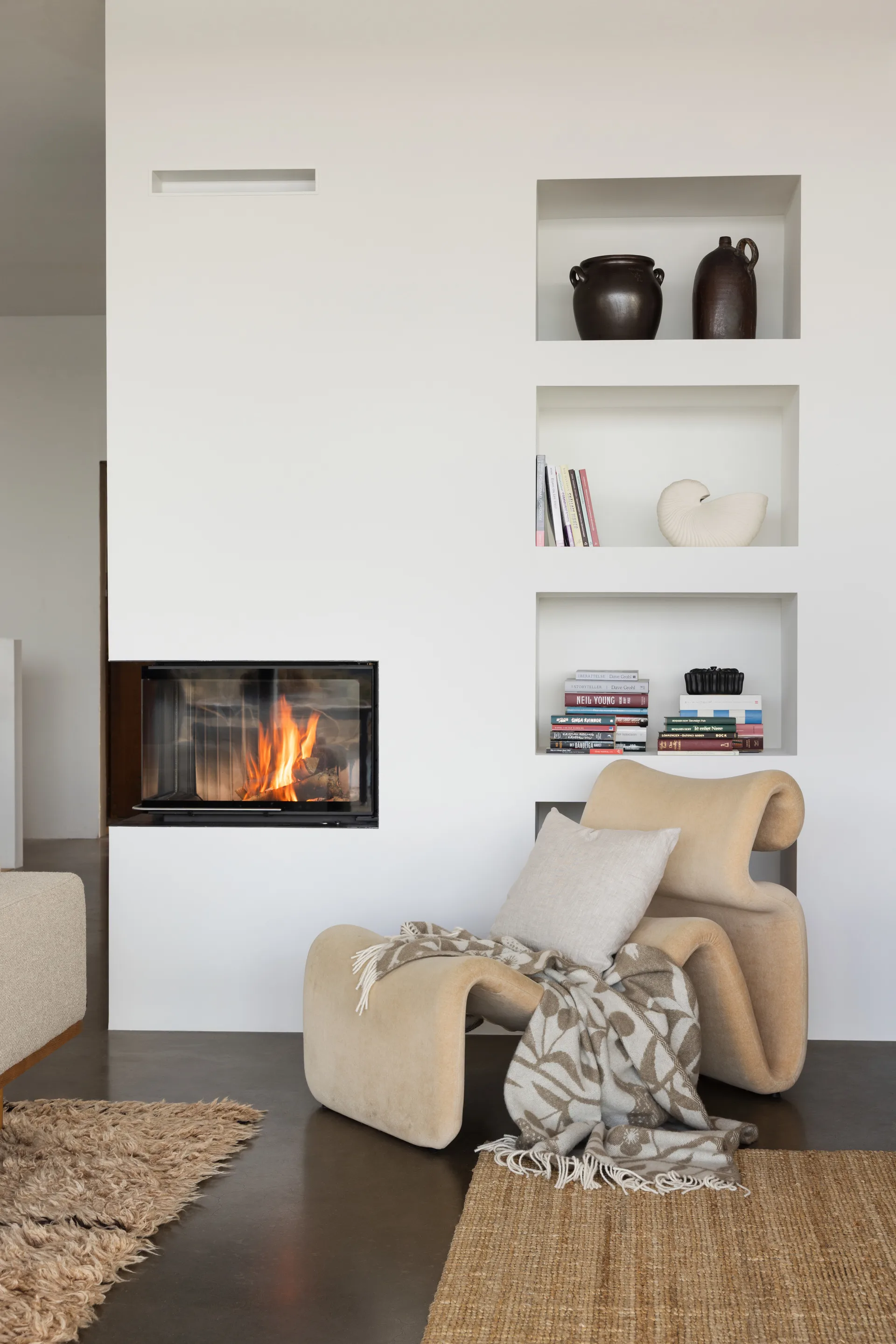 Körsbärsträdgården plaid 130x170 cm, Brun-offwhite Almedahls