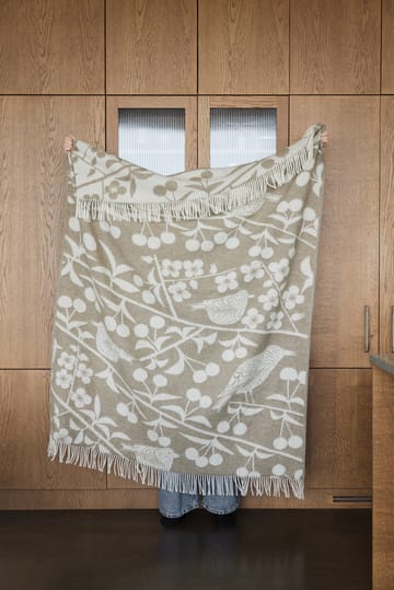 Körsbärsträdgården plaid 130x170 cm - Brun-offwhite - Almedahls