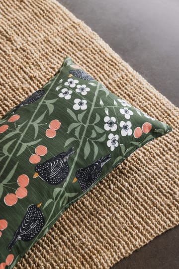 Körsbärsträdgården pudebetræk - Mørkegrøn, 40x70 cm - Almedahls