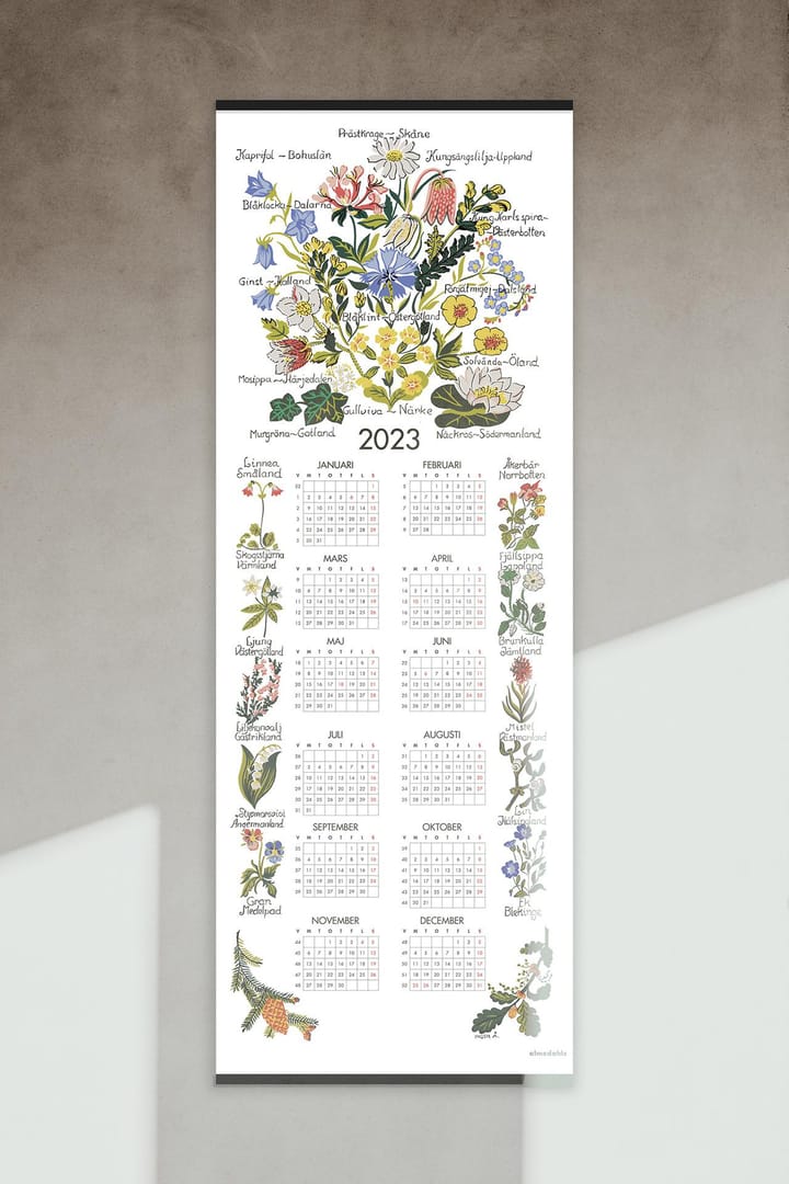Landskabsblomster kalender 2023, 35x90 cm Almedahls