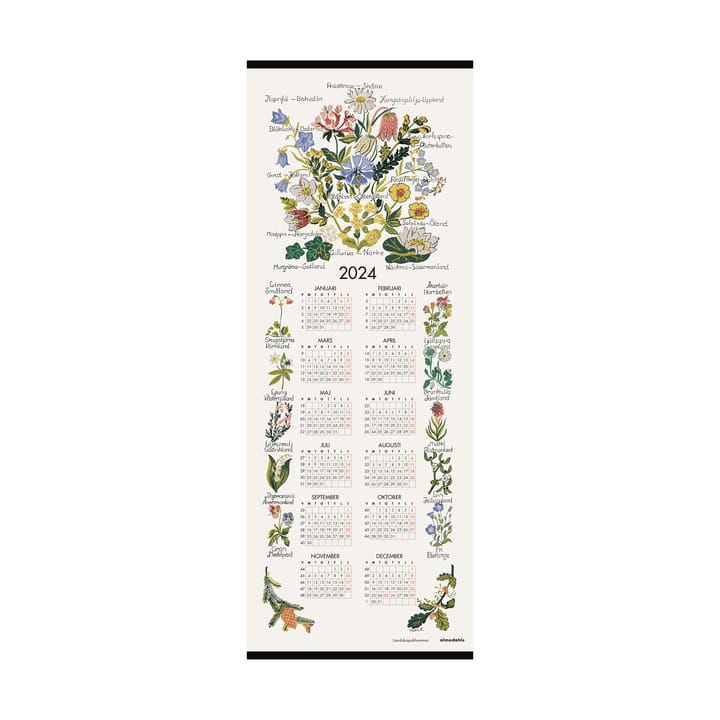 Landskabsblomster kalender 2024 - 35x90 cm - Almedahls