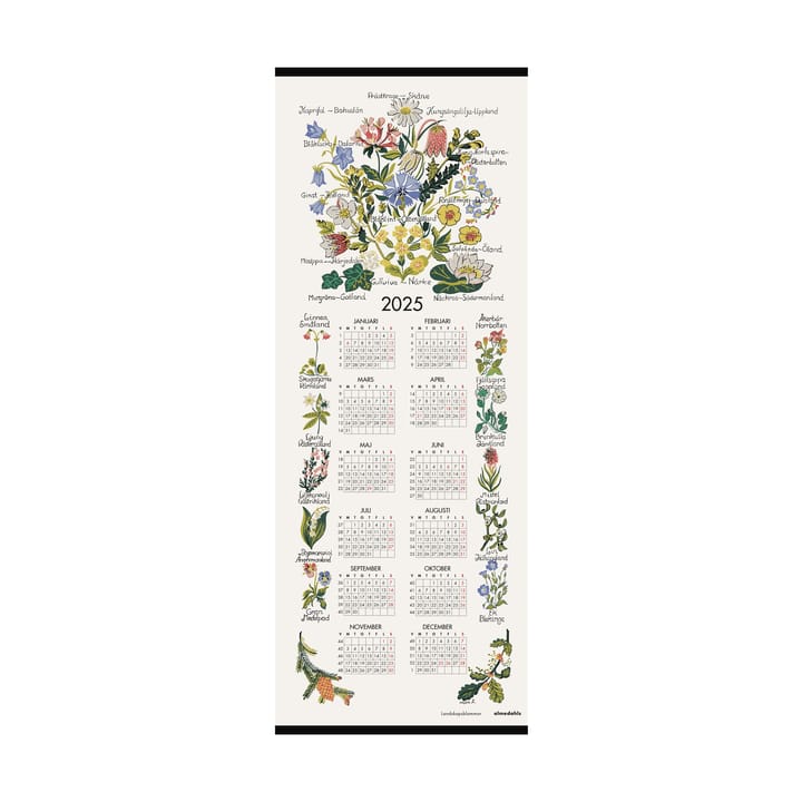 Landskapsblommor kalender 2025, 35x90 cm Almedahls