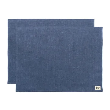 Linne dækkeservietter 34x45 cm 2-pak - Blå - Almedahls