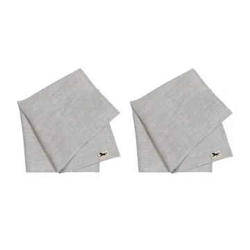 Linne servietter 45x45 cm 2-pak - Natur - Almedahls