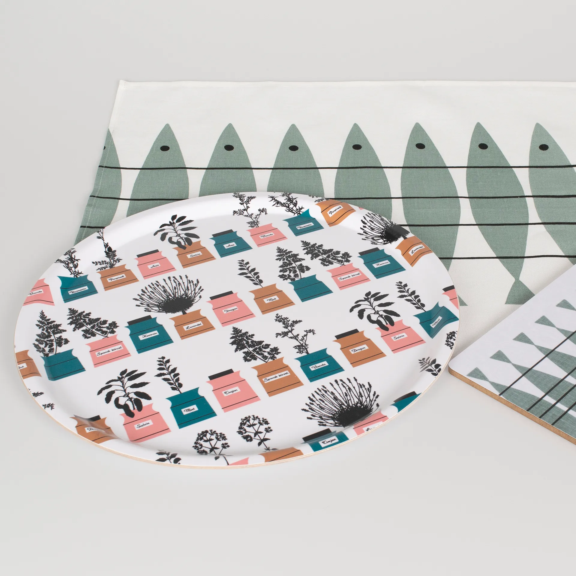 Persons kryddskåp bakke Ø38 cm, Rosa-grå Almedahls